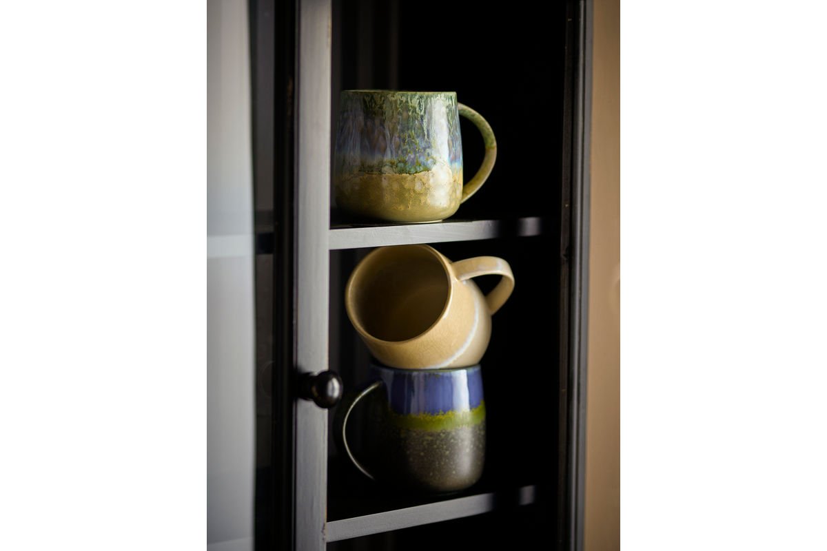 Becher-Set „Nerisa“ – Blaues Steingut (3-teilig)