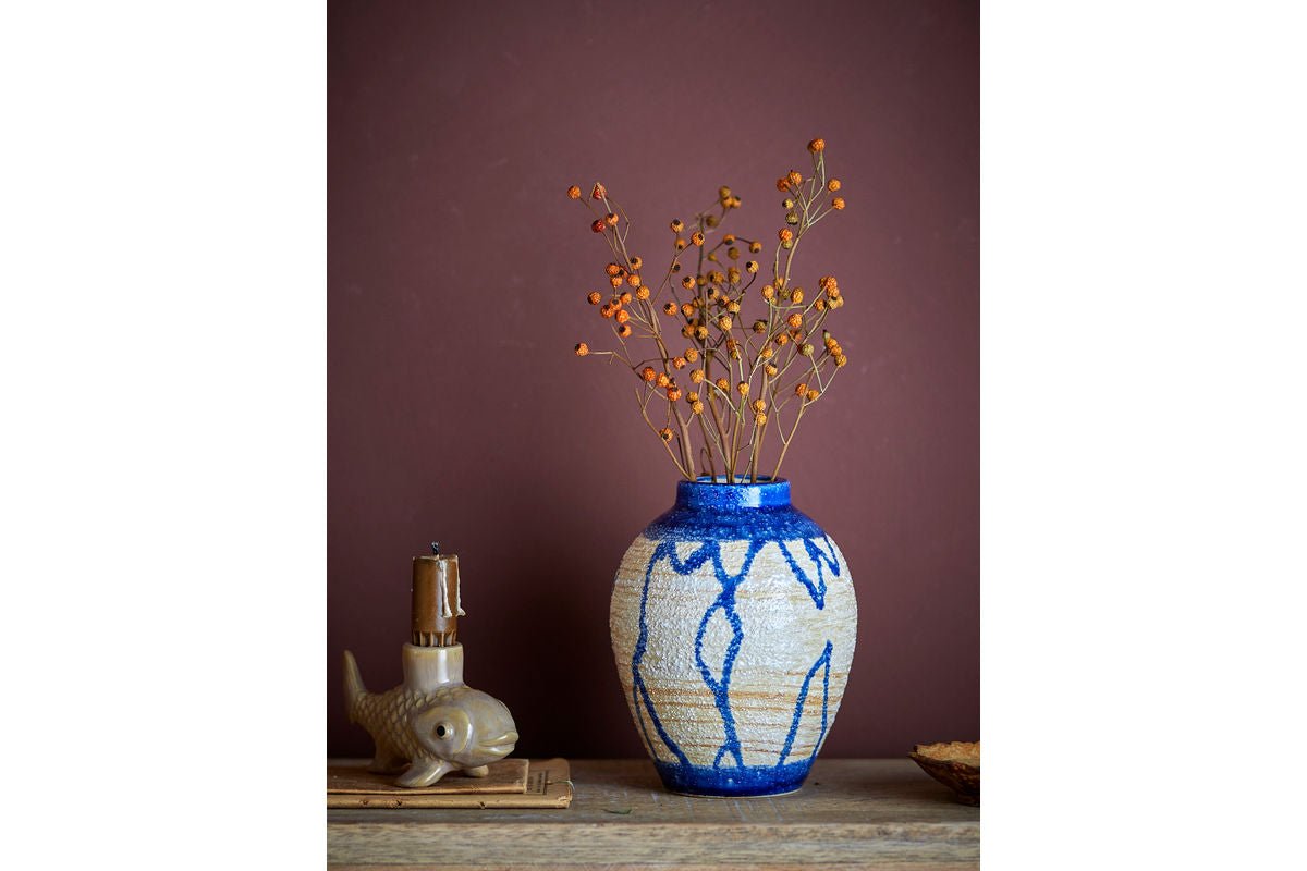 Vase „Avero“ – Blaues Steingut