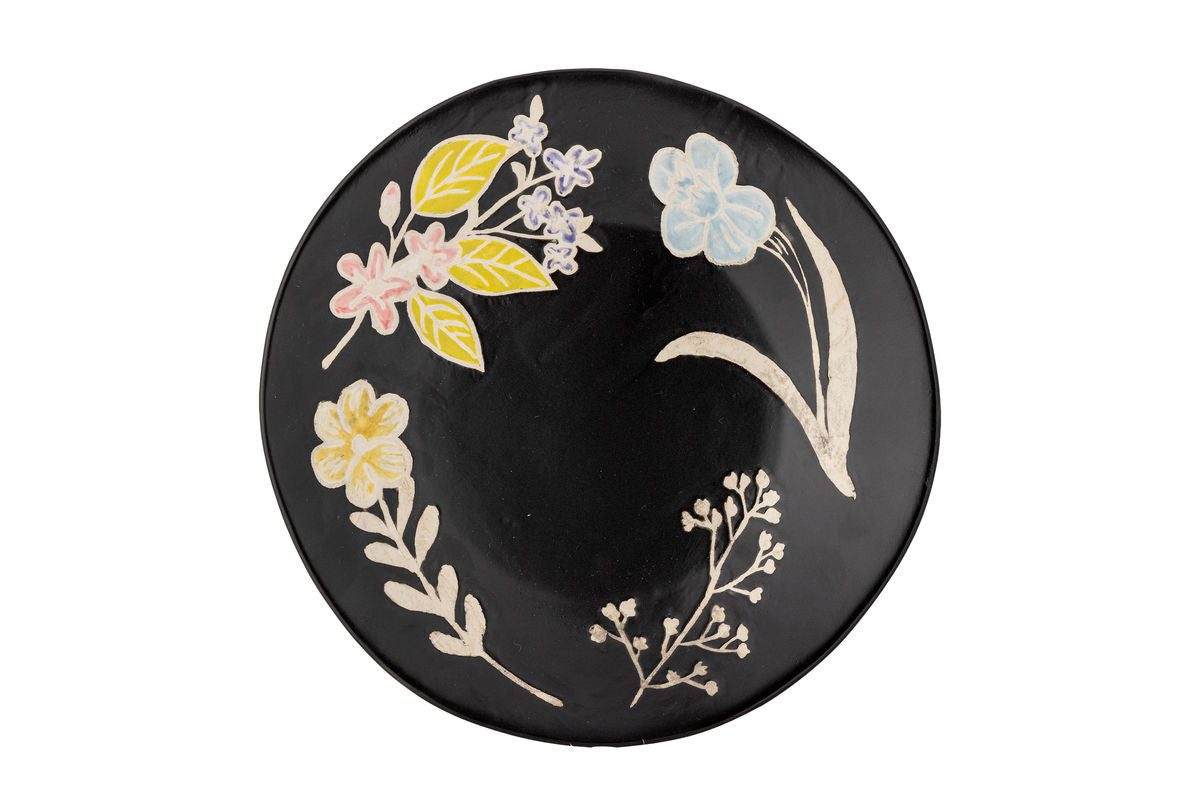 Servierplatte Coco – Geprägtes Blumenmuster mit matter Glasur