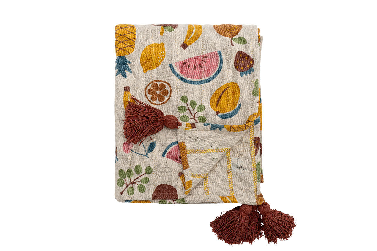 Überwurfdecke Lucy - Bunt, aus recycelter Baumwolle