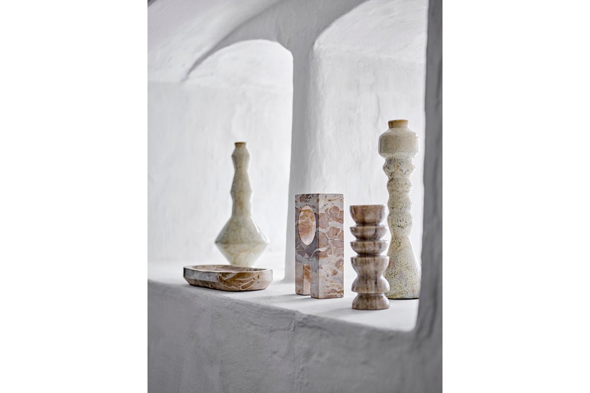 Kerzenhalter „Alvion“ – Terrakotta in Weiß