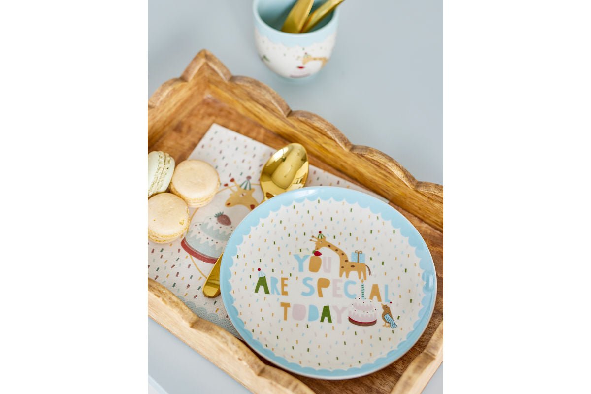 Teller Eirvik – Blau, gefertigt aus Steingut