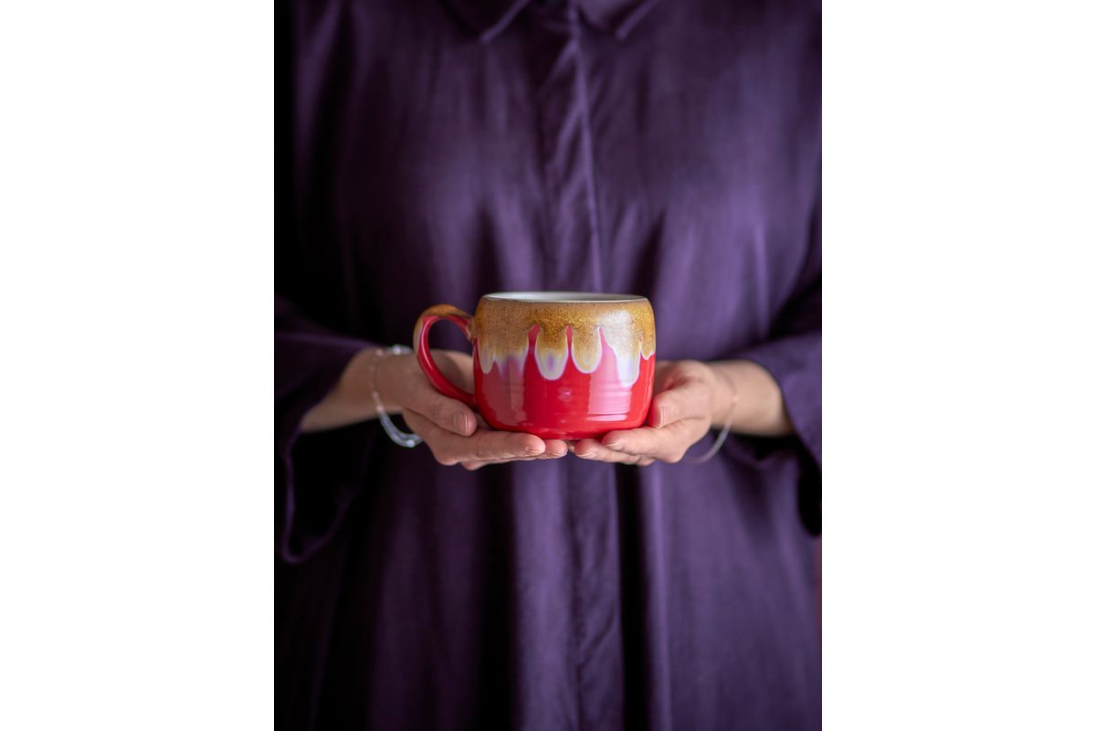 Becher Linea - aus Steingut gefertigt / 4er Set Multipack