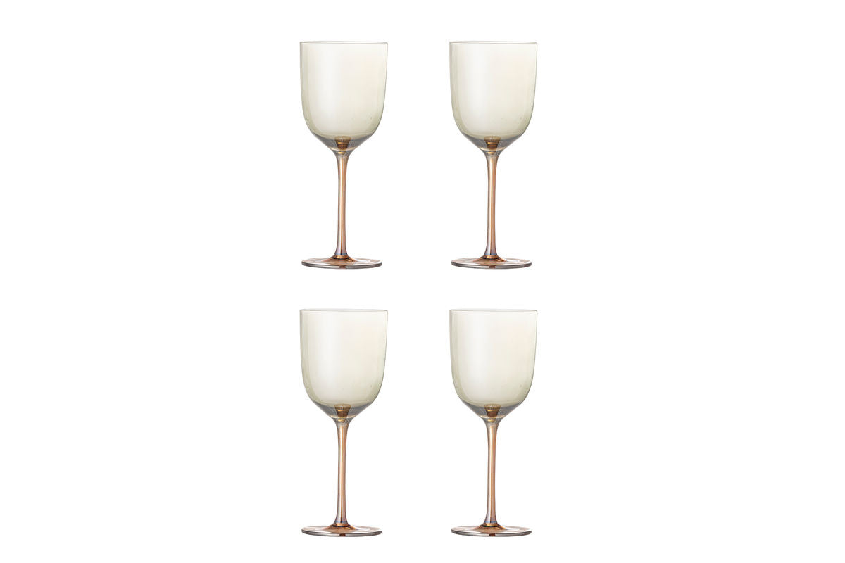 Weingläser Celeste – Glas in Bronze mit Perlmuttrand (4er-Set)