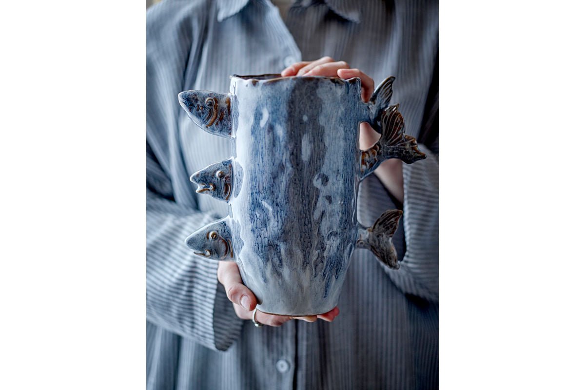 Vase „3 Fishes“ – aus Steingut