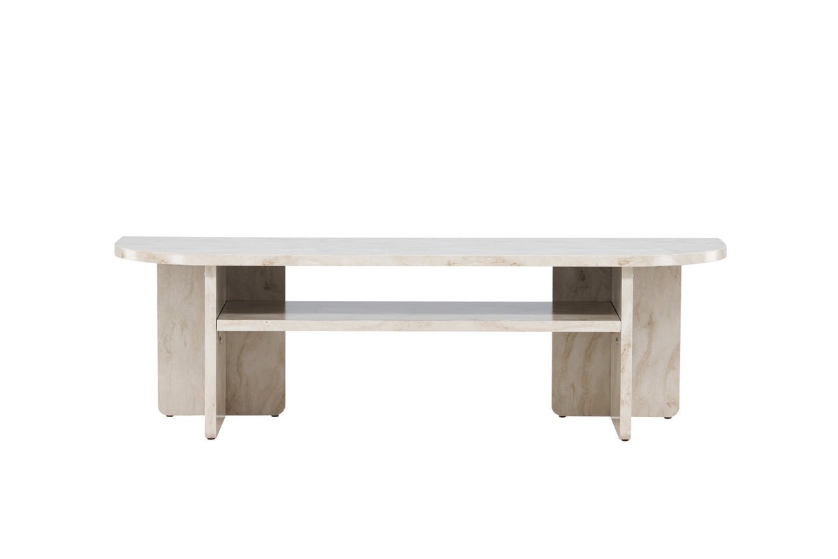 Designer TV-Lowboard Larenzo - Beige in Marmoroptik