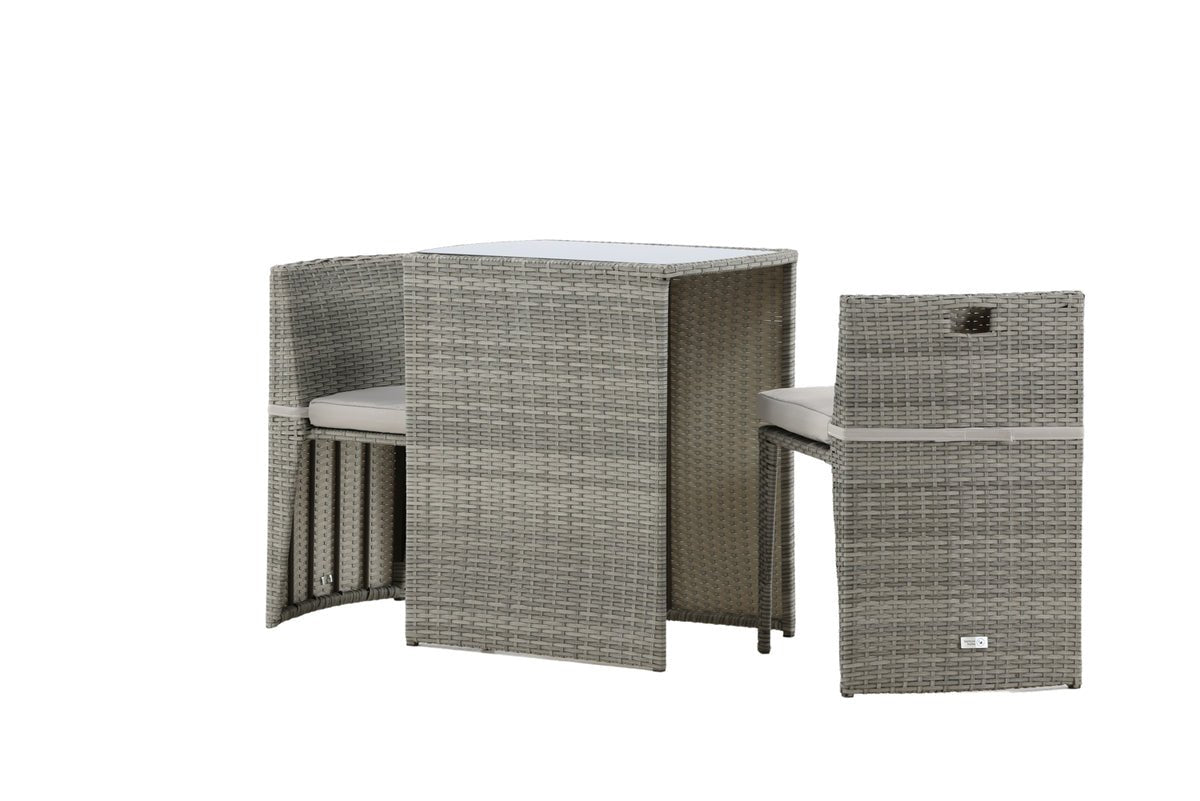 Balkonset Bob - in wahlweise schwarzem oder grauem Rattan