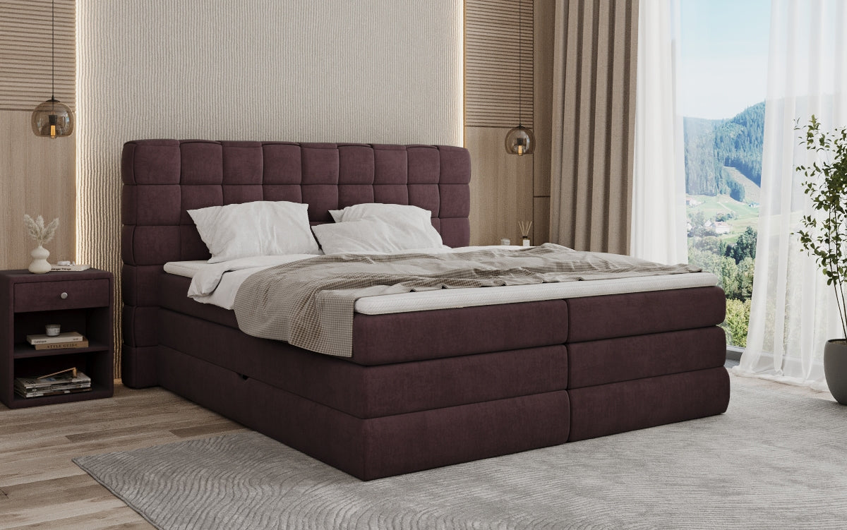 Boxspringbett Trama mit Stauraum in Samt