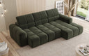 Designer Ecksofa Mia mit elektrischer Sitzerweiterung in Chenille