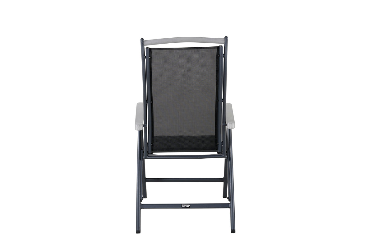 2er Set Gartenstuhl Aurelio - in Schwarz in 5 Positionen einstellbar