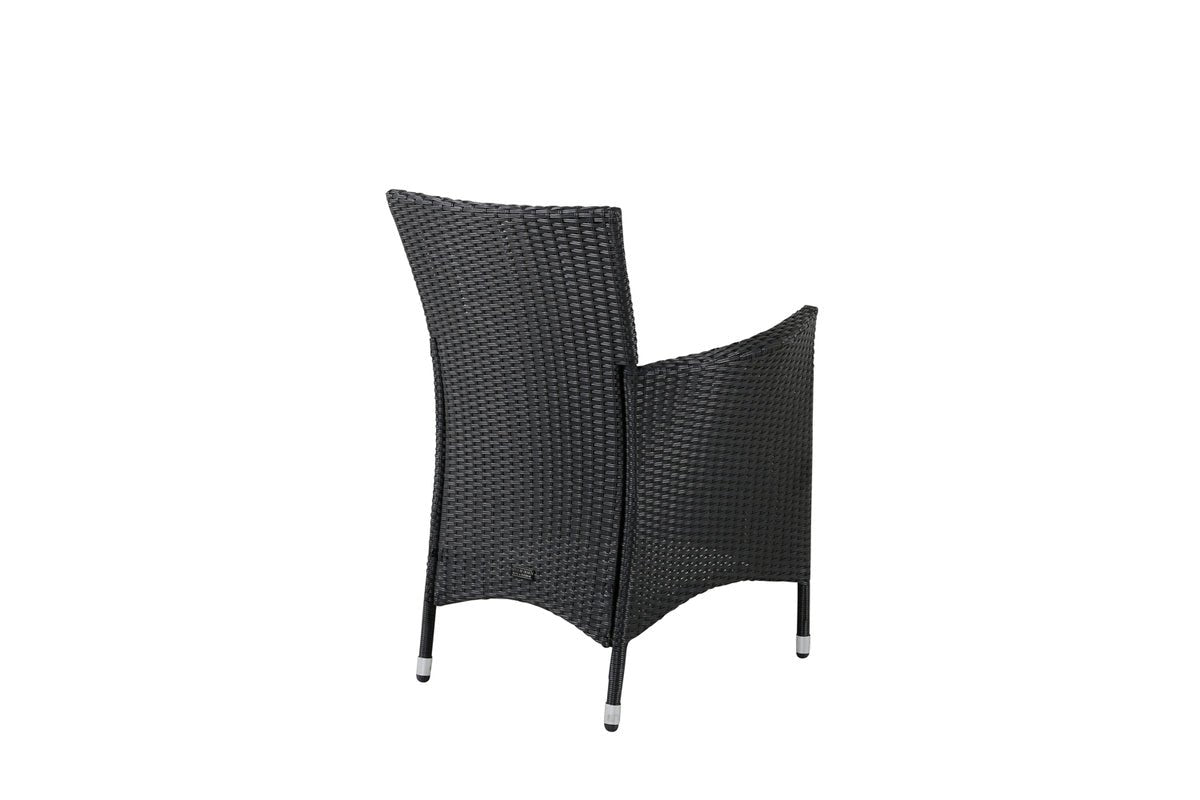 2er Set - Gartenstuhl Caro aus Rattan in Schwarz