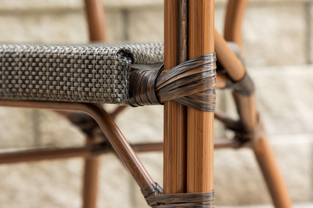 2er Set Gartenstuhl Corvo - ein braun-schwarzer Stuhl aus Aluminium mit Armlehne