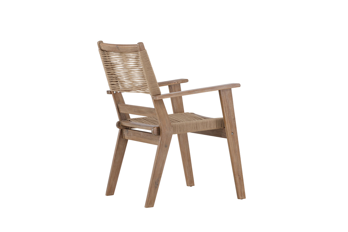 2er Set Gartenstuhl Koru - ein naturfarbener Stuhl aus Akazienholz