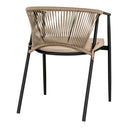 2er Set - Gartenstuhl Lazaro Schwarz/Beige