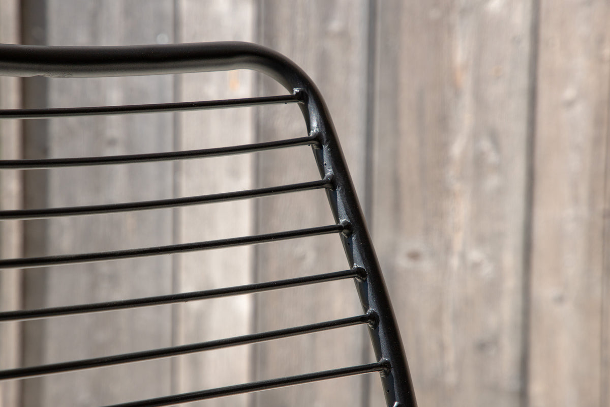 2er Set - Gartenstuhl Navi - schwarzer Stuhl aus Stahl inklusive Sitzkissen