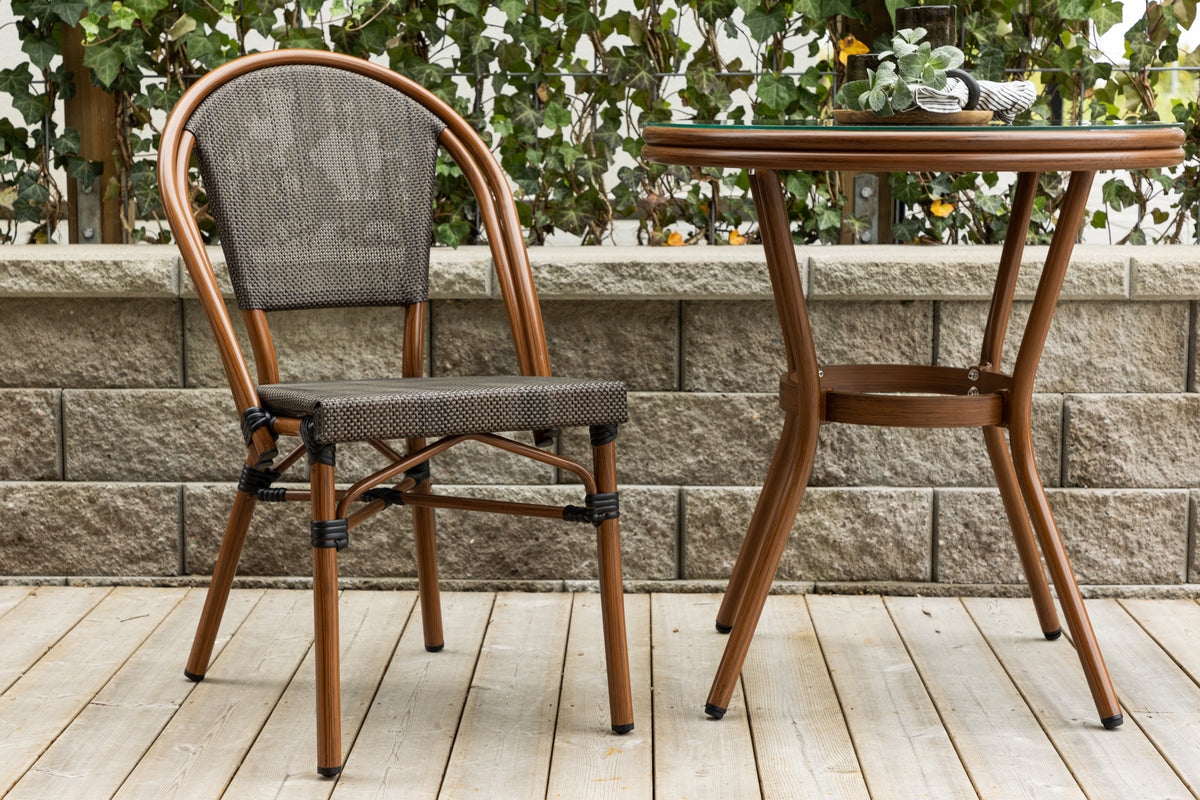 2er Set Gartenstuhl Niva - ein braun-schwarzer Stuhl aus Aluminium