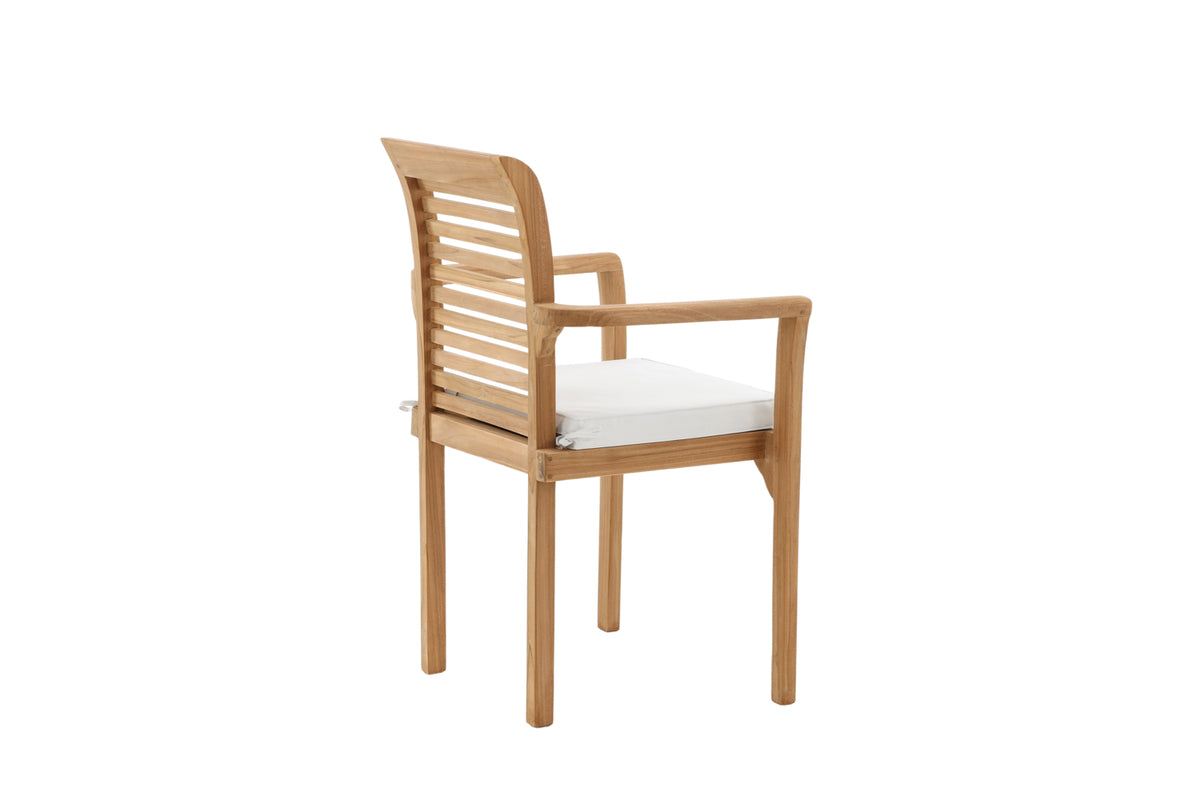 2er Set Gartenstuhl Tansania - aus massivem, poliertem Teakholz