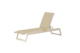 2er Set Sonnenliege Aera - Beige mit Teakholz-Details