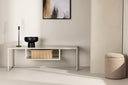 Designer TV-Lowboard Arvigo – Beige/Schwarz, Matt, aus Stahl