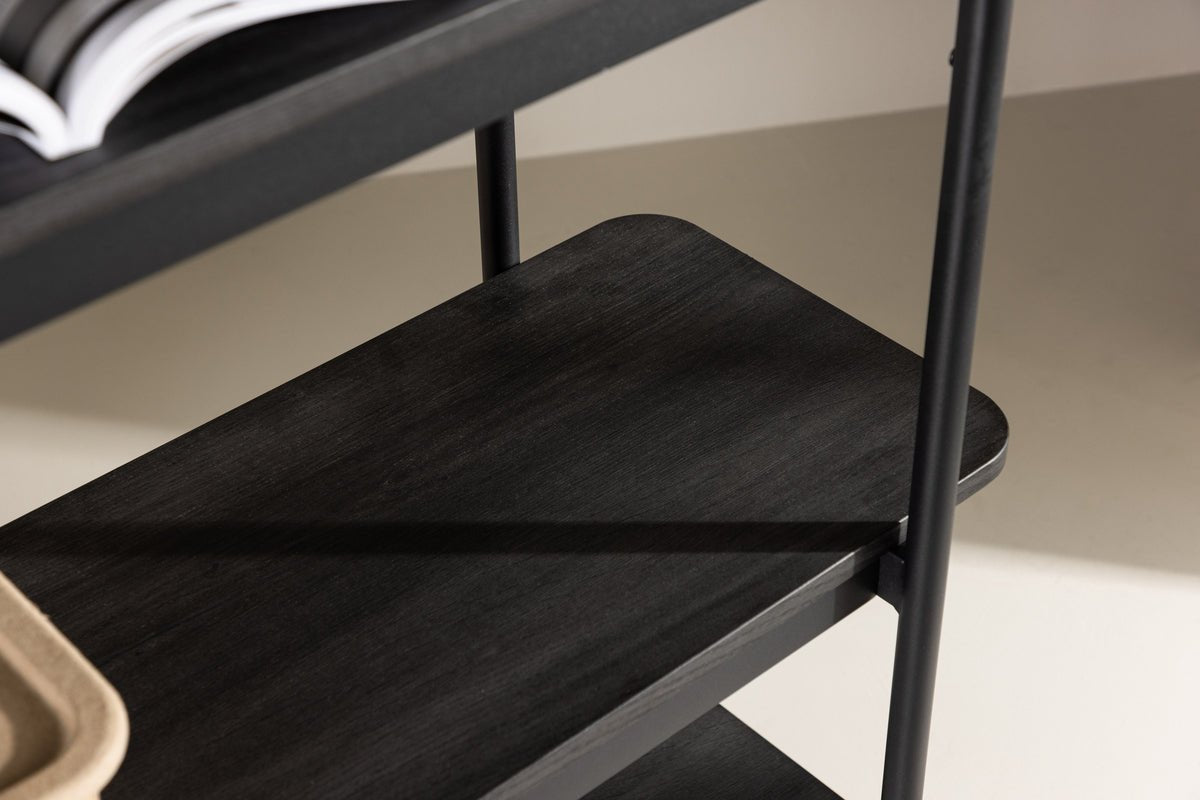 Regal Heim – hohes Standregal in Whitewash mit 5 Ablagen