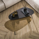 Couchtisch Savino - 2er Set in Altbronze/Gold und Schwarz
