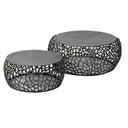 Couchtisch Marulo - 2er Set rund in schwarzer Nickeloptik
