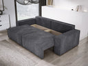 Designer Sofa Velanova 3 Sitzer Cord mit Schlaf- und Klappfunktion