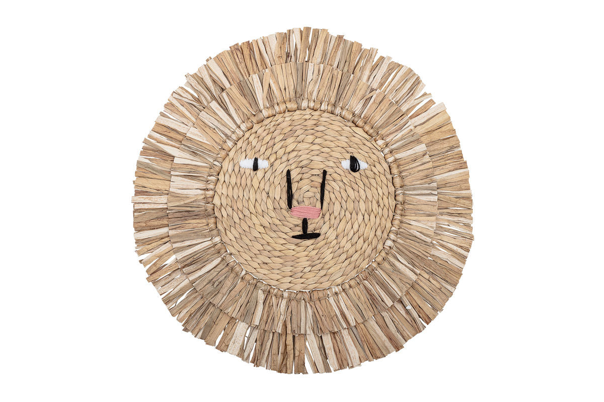 Wanddekoration Davido - handgeflochtener Löwe aus Wasserhyazinthe fürs Kinderzimmer