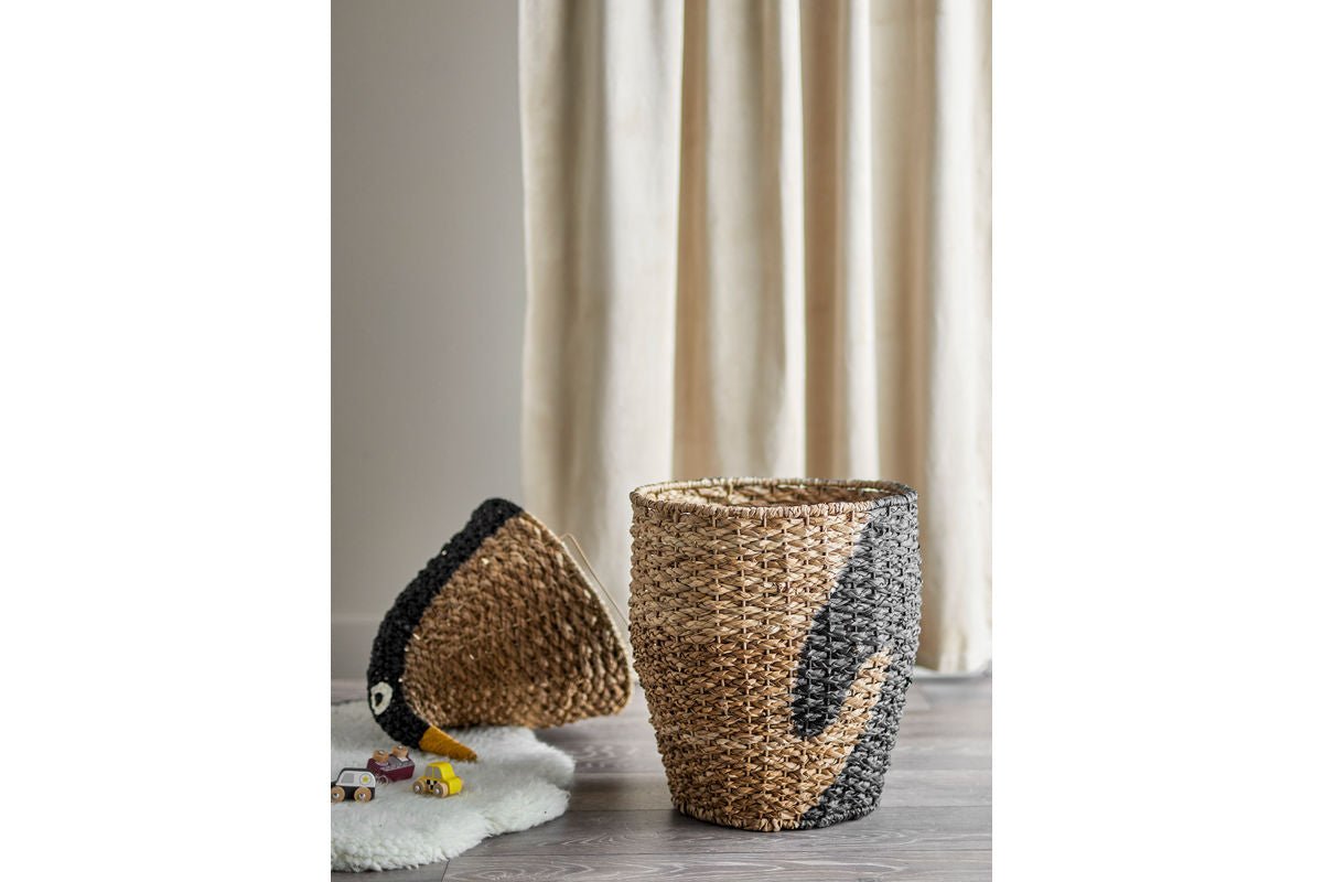 Aufbewahrungskorb Tata - großer Pinguin-Korb aus Rattan für Kinderzimmer