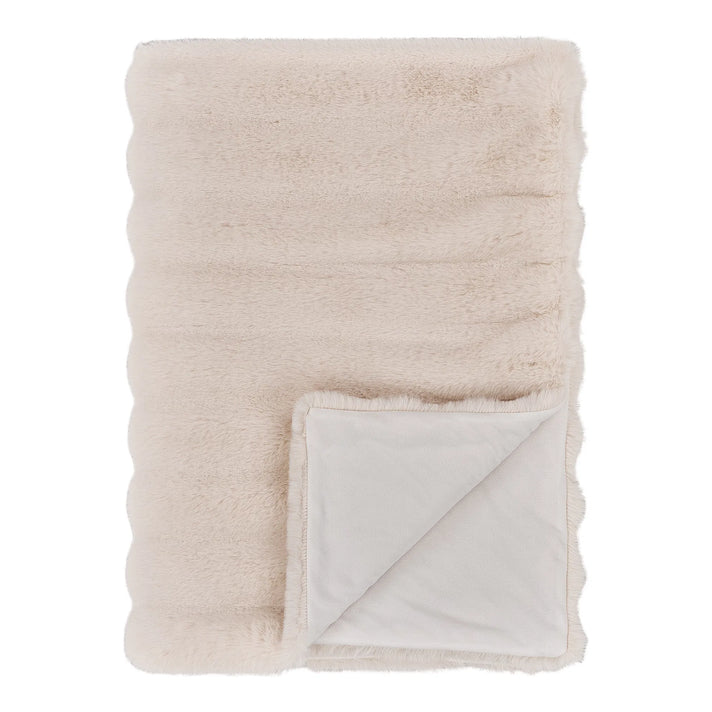 Flausch - Tagesdecke Tao aus Kunstfell Beige  130x180 cm