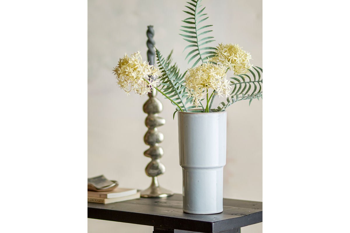 Vase Liz - Weiß, aus Steingut