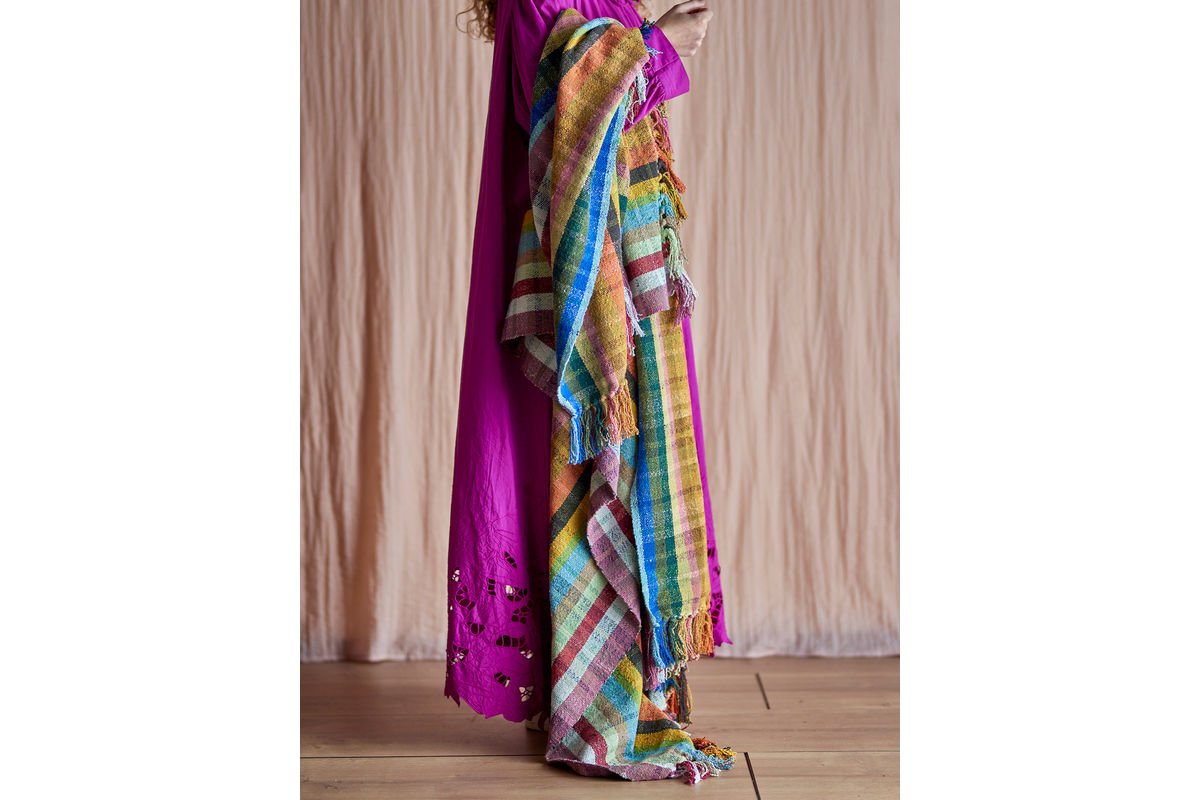 Überwurfdecke Tahi  - Bunt, aus recycelter Baumwolle