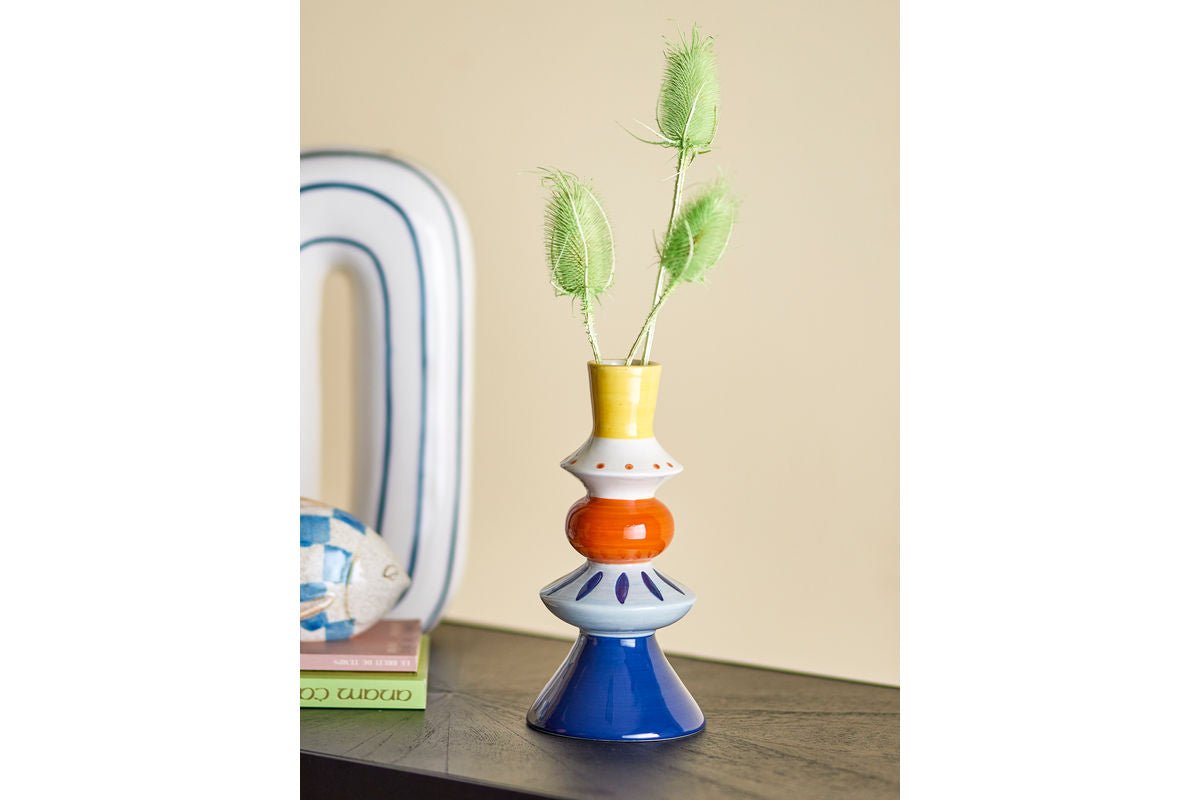 Vase Lio - Bunt, aus Steingut