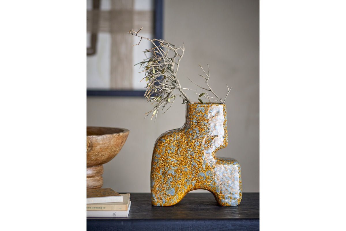 Vase „Solena“ – Steingut in Braun