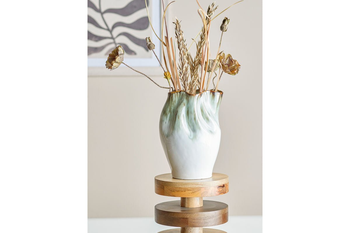 Vase „Elvyn“ – Steingut mit reaktiver Glasur