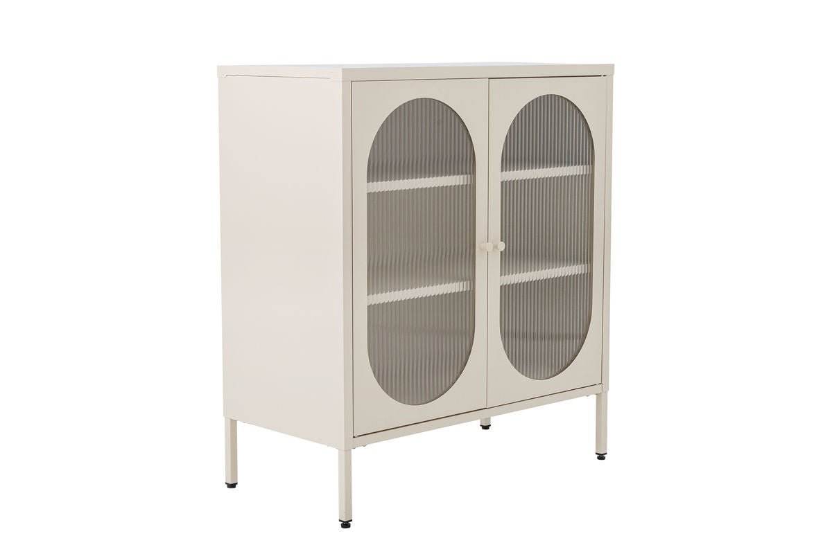 Kommode Savona – Geriffeltes Glas in sanftem Sandton