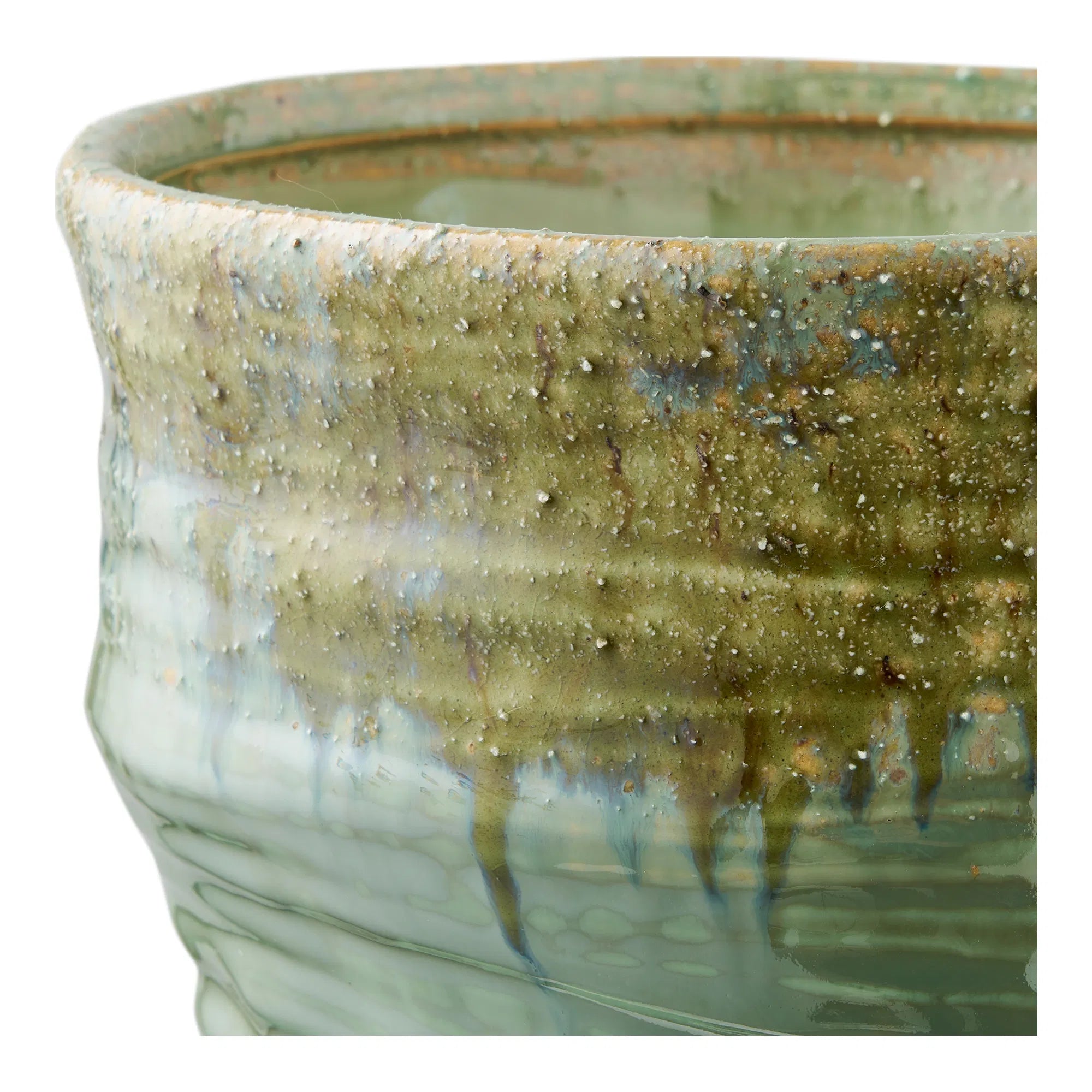 Vase Linovia – edle Keramikvase in Grün