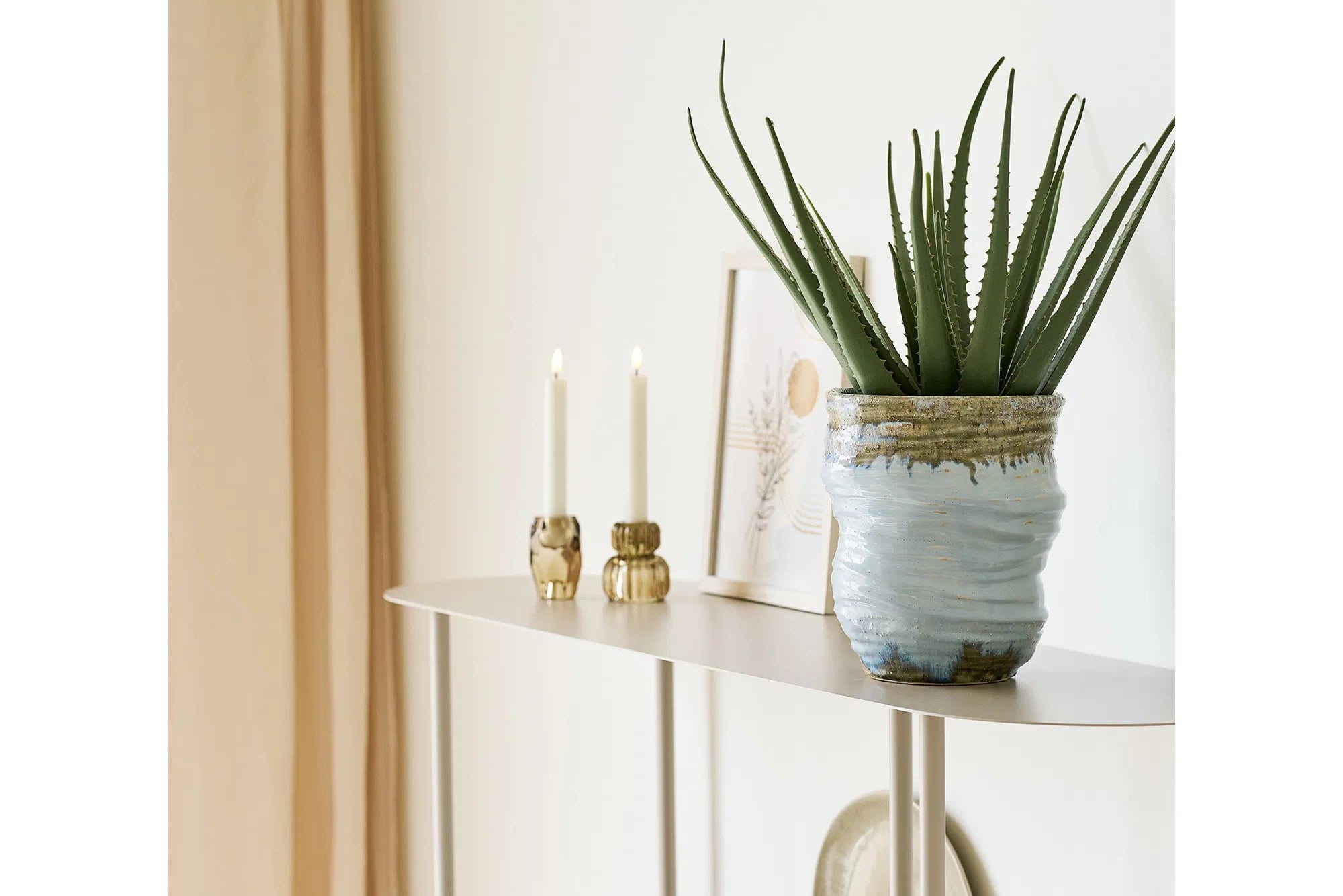 Vase Bravika - edle Keramikvase in hellblau