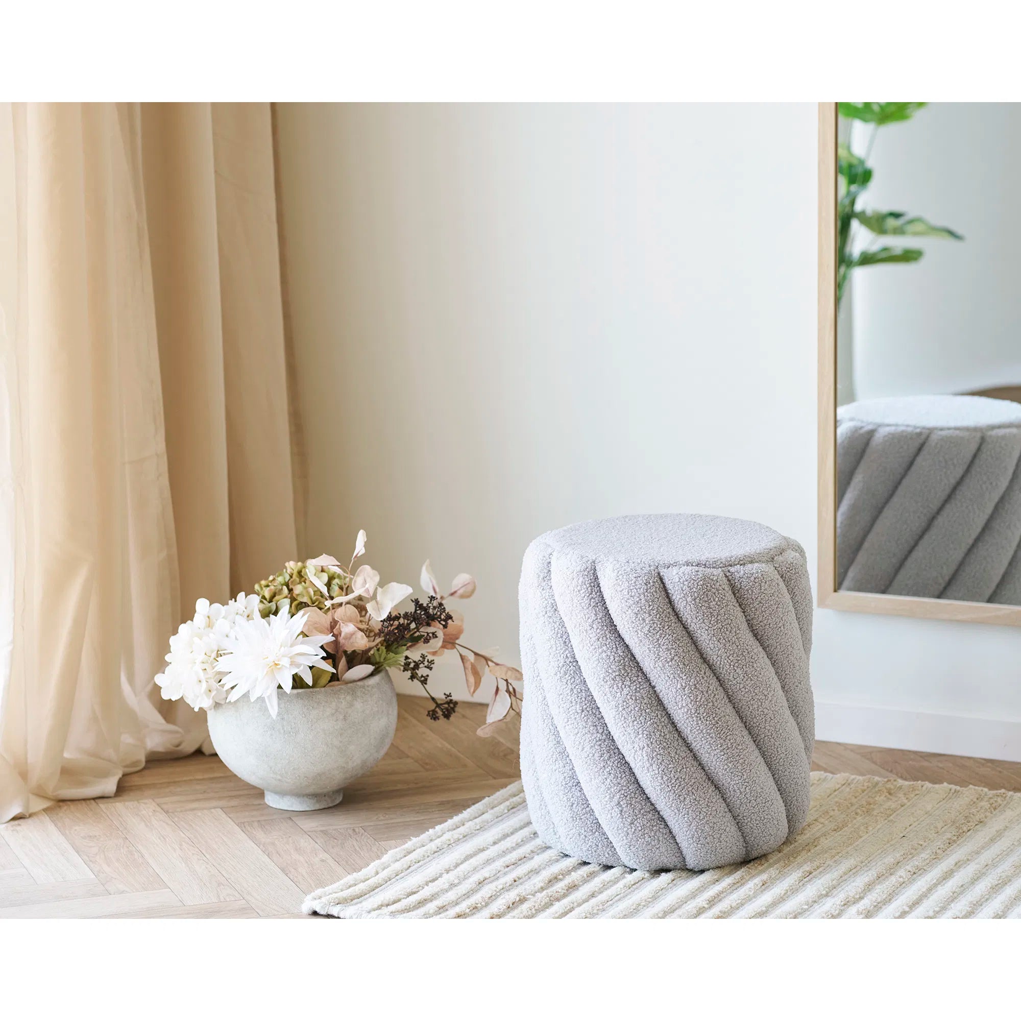 Blumentopf „Silvano“ – Graues Keramik-Design in runder Schalenform