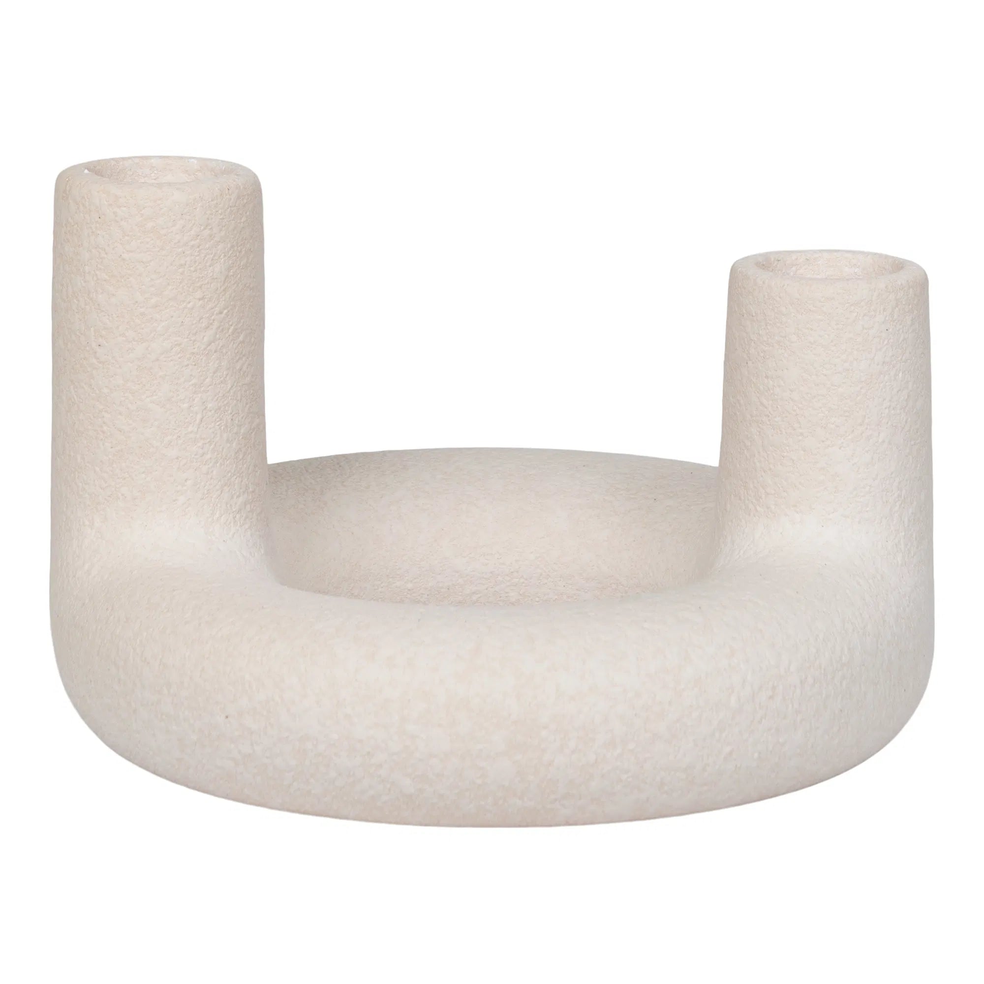 Kerzenhalter „Ceramo Duo“ – Keramik in Beige