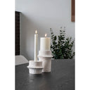 Kerzenhalter-Set Bianco Duo – Zement in Weiß