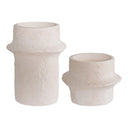 Kerzenhalter-Set Bianco Duo – Zement in Weiß