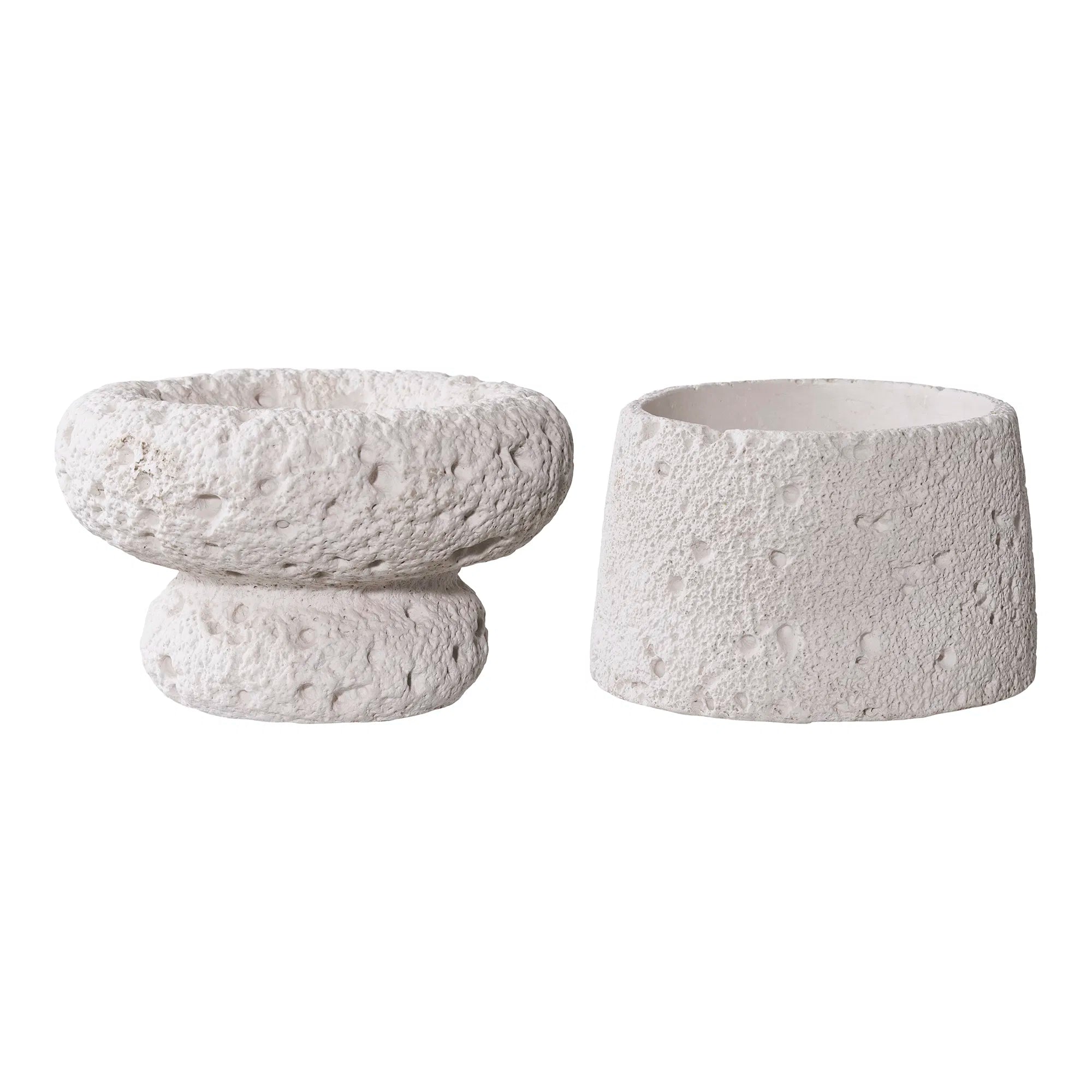 Kerzenhalter-Set „Lunaro Duo“ – Zement in Grau