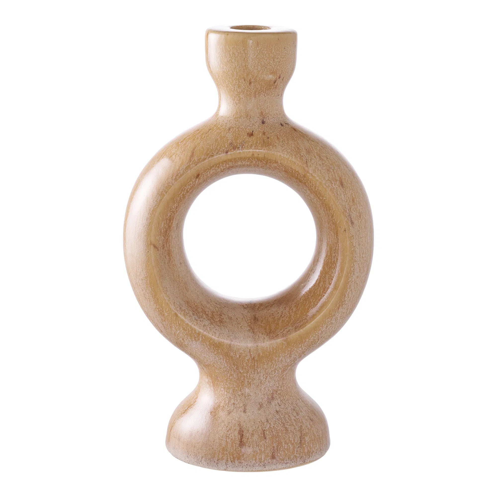 Kerzenhalter-Set „Anello Duo“ – Keramik in Braun