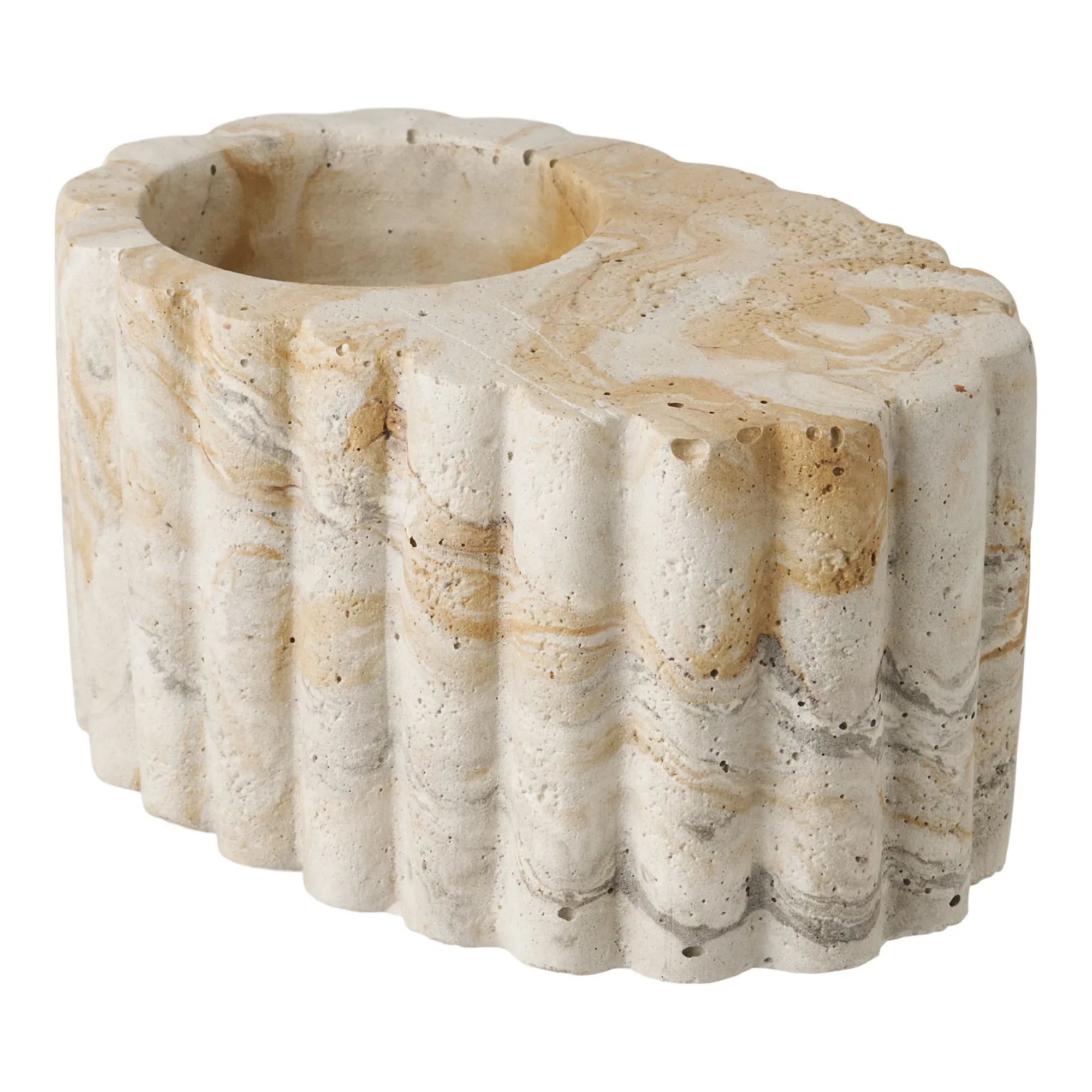 Kerzenhalter „Cemento“ – Zement in Braun/Beige
