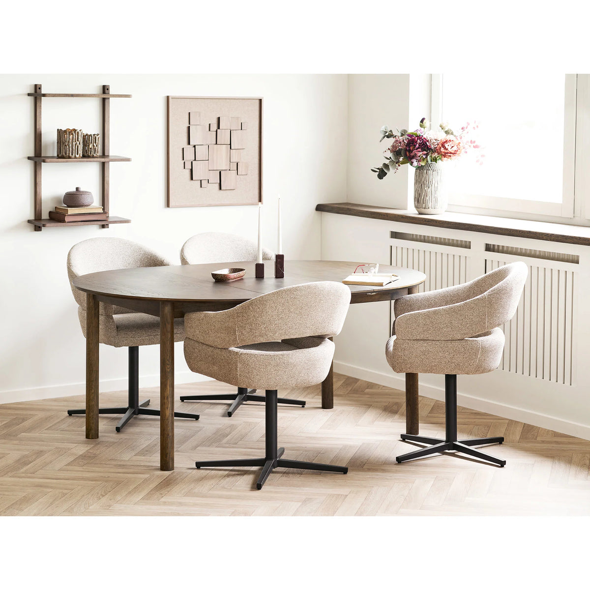 2er Set Kerzenhalter William - aus kastanienrotem Marmor