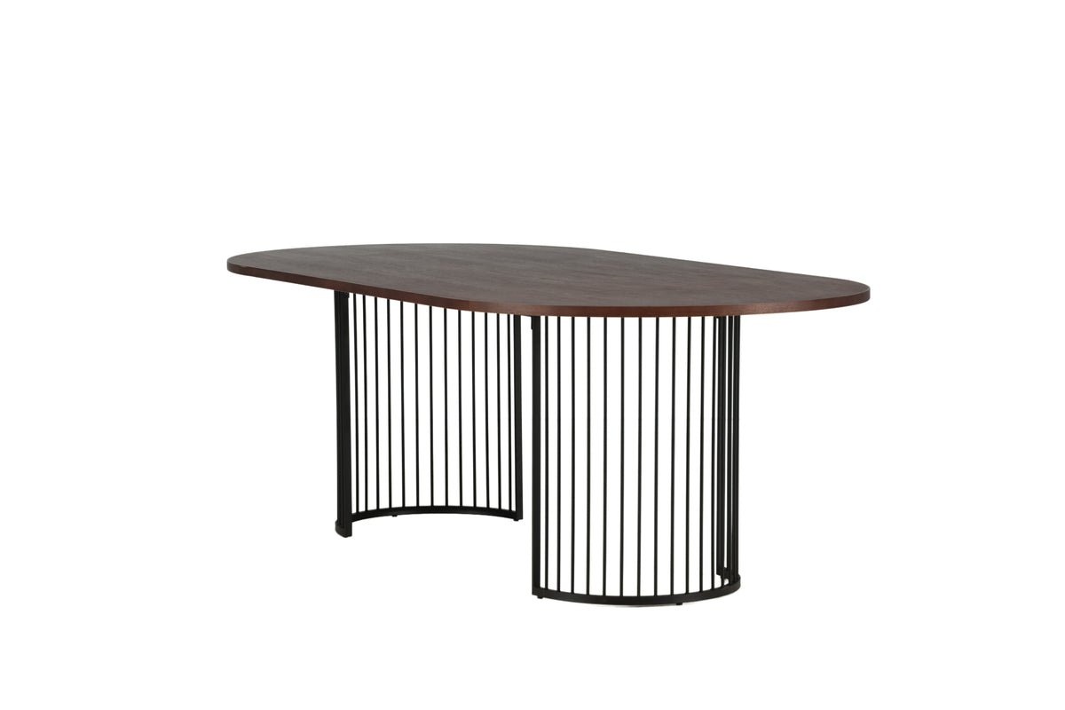 Esstisch Manolo - ovaler Esstisch mit Tischplatte in Schwarz und Walnuss