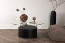 Couchtisch Marty - in Schwarz mit Glasplatte