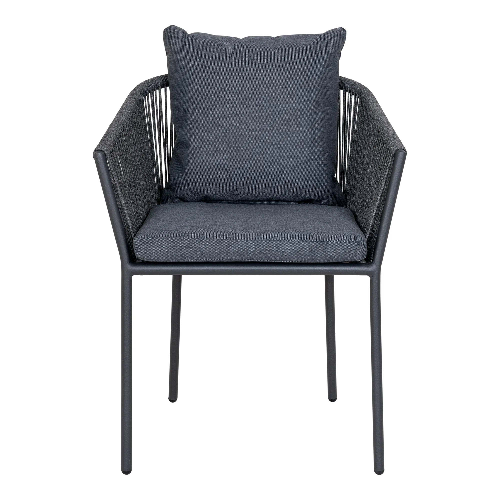 4er Set - Gartenstuhl Tavira Schwarz/Grau