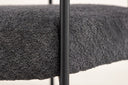 Designer Loungesessel Haga – Anthrazit, Bouclé mit Stahlgestell